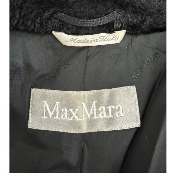 Max Mara Vintage Teddy Bear Icon Alpaca and Wool Black Jacket Size 8 - Picture 3 of 10